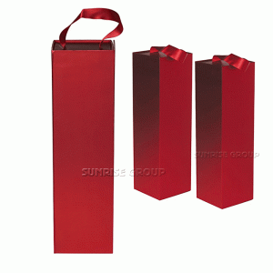 Customized Rectangle Foldable Wine Packaging Box with handle