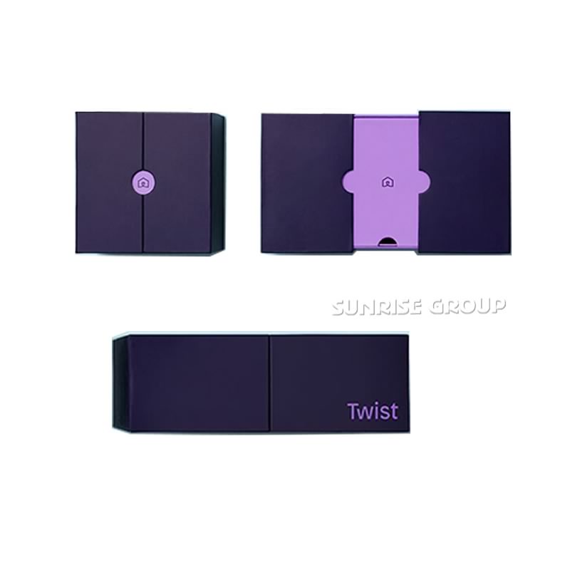 Custom Purple Printed Paper Packaging Box for Twist