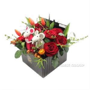 Luxury Custom Printing Packaging Texture Paper Gift Square Flower Box